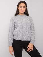 Szary damski sweter w warkocze Florianna RUE PARIS