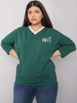 Zielona bawełniana bluzka plus size Alida
                                 zdj. 
                                1