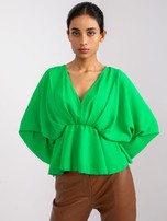 Zielona bluzka damska z szerokimi rękawami Raquela