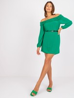 Zielona sukienka mini z odkrytymi ramionami Ameline 