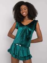 Zielona welurowa piżama dwuczęściowa Julie RUE PARIS 
                                 zdj. 
                                2