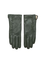 Zielone rękawiczki damskie ze skóry ekologicznej
                                 zdj. 
                                3