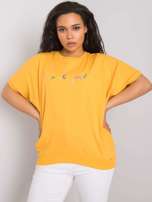 Żółta bluzka plus size z napisem Jewel