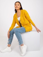Żółty sweter damski z guzikami Elisabete RUE PARIS
                                 zdj. 
                                1