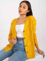 Żółty sweter damski z guzikami Elisabete RUE PARIS
                                 zdj. 
                                2