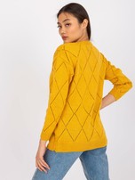 Żółty sweter damski z guzikami Elisabete RUE PARIS
                                 zdj. 
                                3