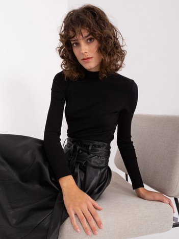 Hurt Czarna bluzka basic w prążek BASIC FEEL GOOD
