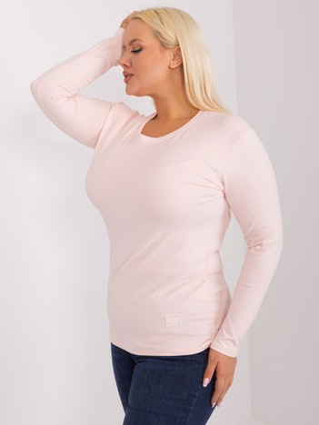 Hurt Jasnoróżowa dopasowana bluzka plus size 