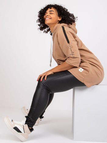 Camelowa dresowa bluza plus size rozpinana Miley 