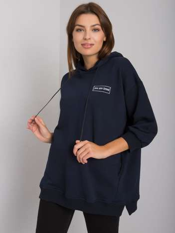 Granatowa bluza z kieszeniami Leora