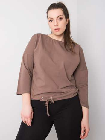 Kavna bombažna majica plus size Sandy.