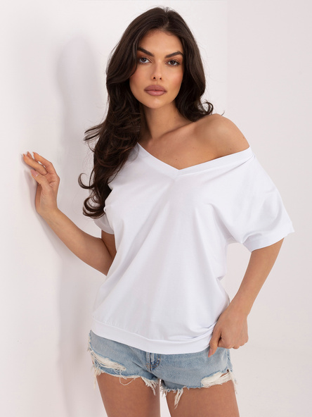 Biała damska bluzka oversize z bawełny RUE PARIS 