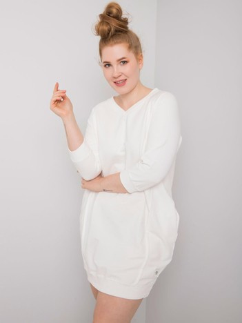 Ecru bawełniana sukienka plus size Karissa
