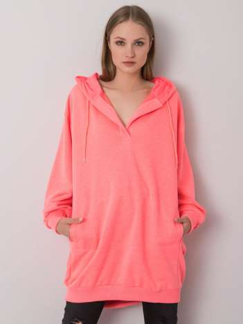 Fluo różowa bluza z kapturem Olive