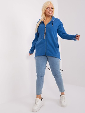 Hurt Ciemnoniebieska bluza plus size z kapturem