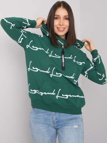 Ciemnozielona bluza plus size z kieszenią Jossy
