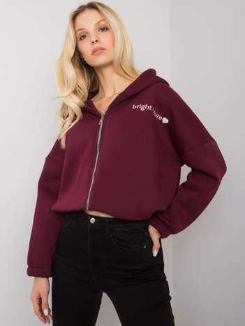 Bordowa bluza z haftem Michelle RUE PARIS 