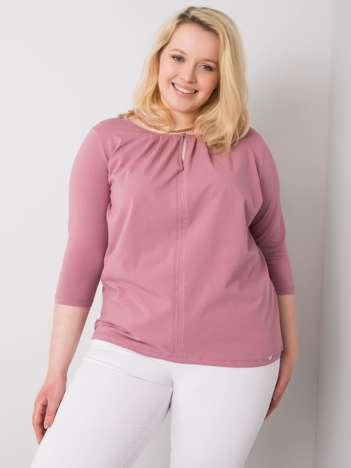 Brudnoróżowa bluzka plus size z bawełny Jodie