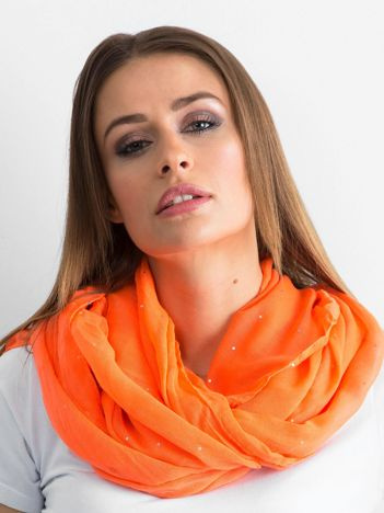 Fluo pomarańczowa chusta z dżetami