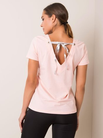 Brzoskwiniowy t-shirt Marble FOR FITNESS