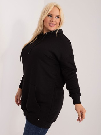 Čierna mikina plus size s kapucňou Luna.